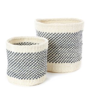 Set of 2 Graphite Sisal Nesting Baskets