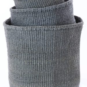 Set of 3 Dove Gray Sisal Storage Bins