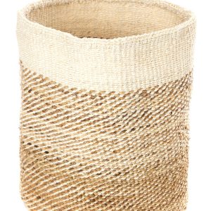 Tall Natural Sisal and Banana Fiber Bin Basket